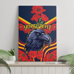 Custom Crows Football ANZAC Canvas Wall Art Poppy Soldier With Aboriginal Dots Art