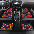 Custom Crows Football ANZAC Car Mats Poppy Soldier With Aboriginal Dots Art