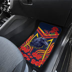 Custom Crows Football ANZAC Car Mats Poppy Soldier With Aboriginal Dots Art