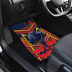 Custom Crows Football ANZAC Car Mats Poppy Soldier With Aboriginal Dots Art