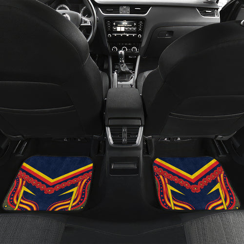 Custom Crows Football ANZAC Car Mats Poppy Soldier With Aboriginal Dots Art