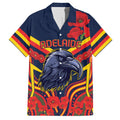 Custom Crows Football ANZAC Family Matching Long Sleeve Bodycon Dress and Hawaiian Shirt Poppy Soldier With Aboriginal Dots Art