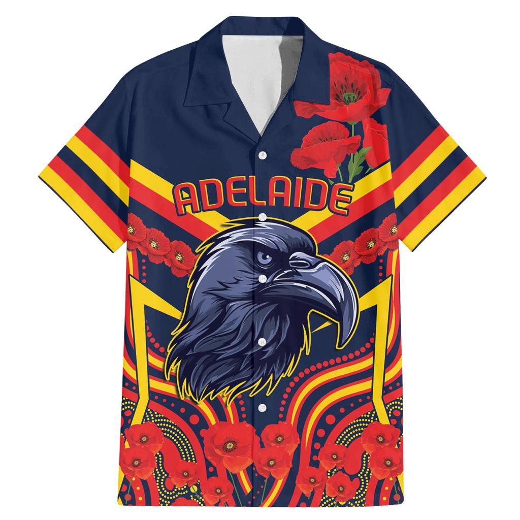 Custom Crows Football ANZAC Family Matching Mermaid Dress and Hawaiian Shirt Poppy Soldier With Aboriginal Dots Art