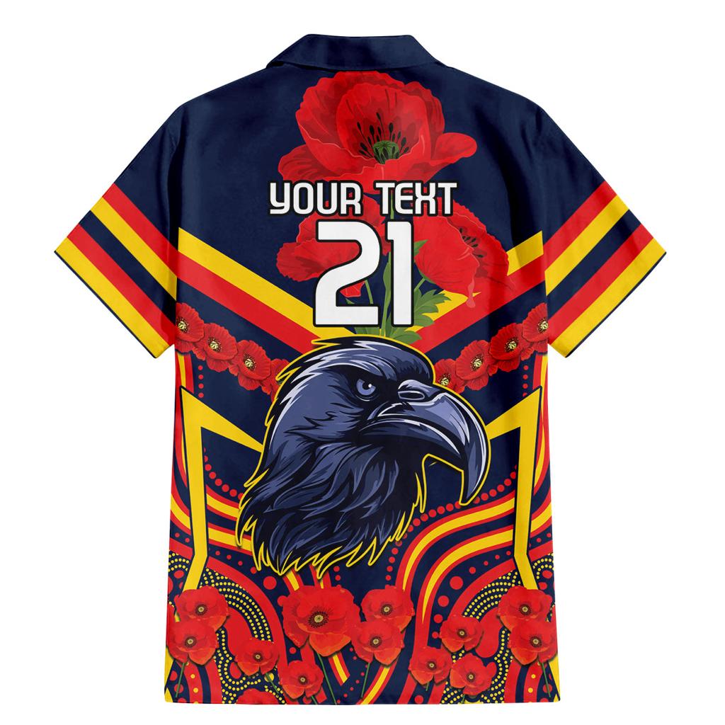 Custom Crows Football ANZAC Family Matching Mermaid Dress and Hawaiian Shirt Poppy Soldier With Aboriginal Dots Art