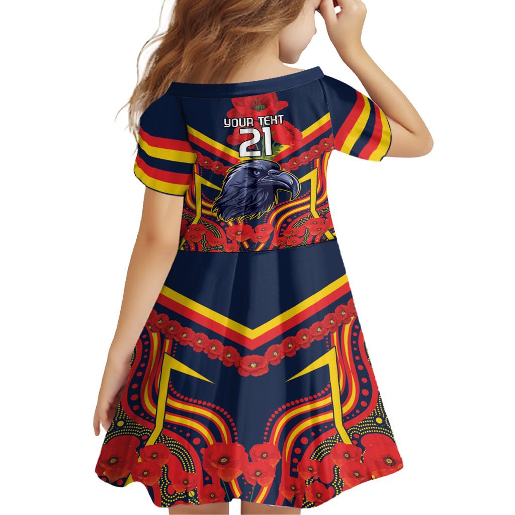 Custom Crows Football ANZAC Family Matching Off Shoulder Maxi Dress and Hawaiian Shirt Poppy Soldier With Aboriginal Dots Art