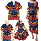 Custom Crows Football ANZAC Family Matching Puletasi and Hawaiian Shirt Poppy Soldier With Aboriginal Dots Art