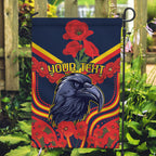 Custom Crows Football ANZAC Garden Flag Poppy Soldier With Aboriginal Dots Art