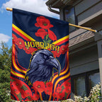 Custom Crows Football ANZAC Garden Flag Poppy Soldier With Aboriginal Dots Art