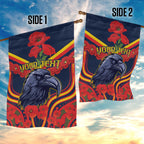 Custom Crows Football ANZAC Garden Flag Poppy Soldier With Aboriginal Dots Art
