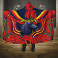 Custom Crows Football ANZAC Hooded Blanket Poppy Soldier With Aboriginal Dots Art