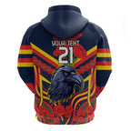 Custom Crows Football ANZAC Hoodie Poppy Soldier With Aboriginal Dots Art