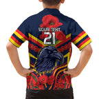 Custom Crows Football ANZAC Kid Hawaiian Shirt Poppy Soldier With Aboriginal Dots Art