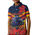 Custom Crows Football ANZAC Kid Polo Shirt Poppy Soldier With Aboriginal Dots Art