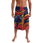 Custom Crows Football ANZAC Lavalava Poppy Soldier With Aboriginal Dots Art