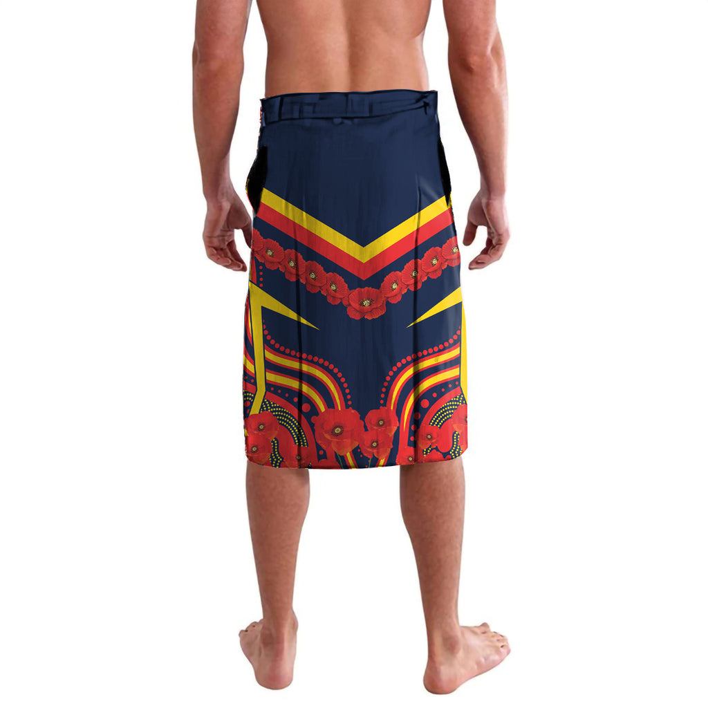Custom Crows Football ANZAC Lavalava Poppy Soldier With Aboriginal Dots Art