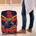 Custom Crows Football ANZAC Luggage Cover Poppy Soldier With Aboriginal Dots Art