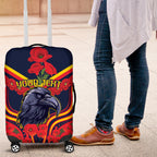 Custom Crows Football ANZAC Luggage Cover Poppy Soldier With Aboriginal Dots Art