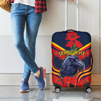 Custom Crows Football ANZAC Luggage Cover Poppy Soldier With Aboriginal Dots Art