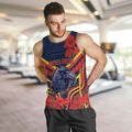 Custom Crows Football ANZAC Men Tank Top Poppy Soldier With Aboriginal Dots Art