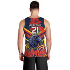 Custom Crows Football ANZAC Men Tank Top Poppy Soldier With Aboriginal Dots Art