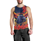 Custom Crows Football ANZAC Men Tank Top Poppy Soldier With Aboriginal Dots Art
