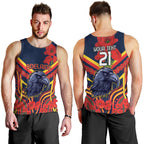 Custom Crows Football ANZAC Men Tank Top Poppy Soldier With Aboriginal Dots Art