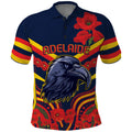 Custom Crows Football ANZAC Polo Shirt Poppy Soldier With Aboriginal Dots Art