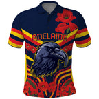 Custom Crows Football ANZAC Polo Shirt Poppy Soldier With Aboriginal Dots Art