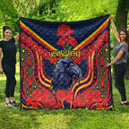 Custom Crows Football ANZAC Quilt Poppy Soldier With Aboriginal Dots Art