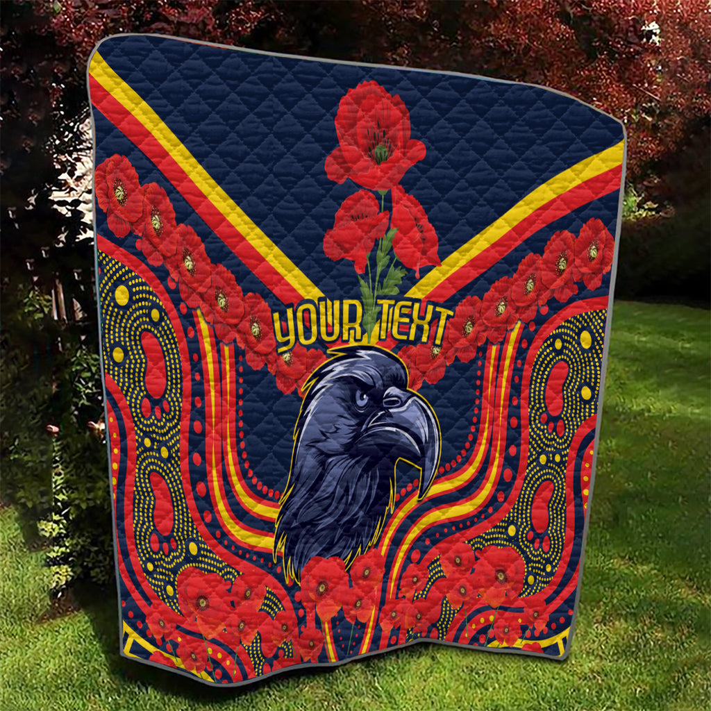Custom Crows Football ANZAC Quilt Poppy Soldier With Aboriginal Dots Art