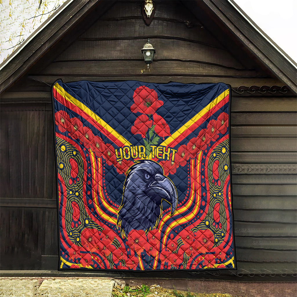 Custom Crows Football ANZAC Quilt Poppy Soldier With Aboriginal Dots Art