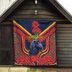 Custom Crows Football ANZAC Quilt Poppy Soldier With Aboriginal Dots Art