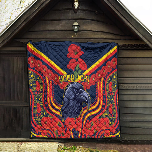 Custom Crows Football ANZAC Quilt Poppy Soldier With Aboriginal Dots Art