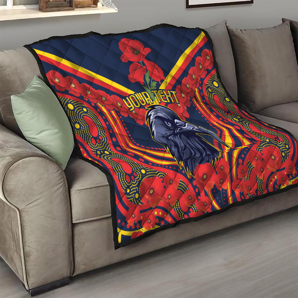 Custom Crows Football ANZAC Quilt Poppy Soldier With Aboriginal Dots Art