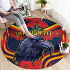 Custom Crows Football ANZAC Round Carpet Poppy Soldier With Aboriginal Dots Art