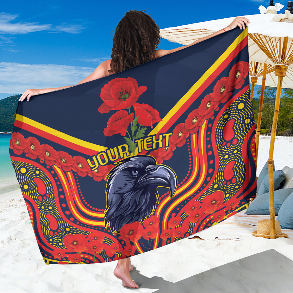 Custom Crows Football ANZAC Sarong Poppy Soldier With Aboriginal Dots Art
