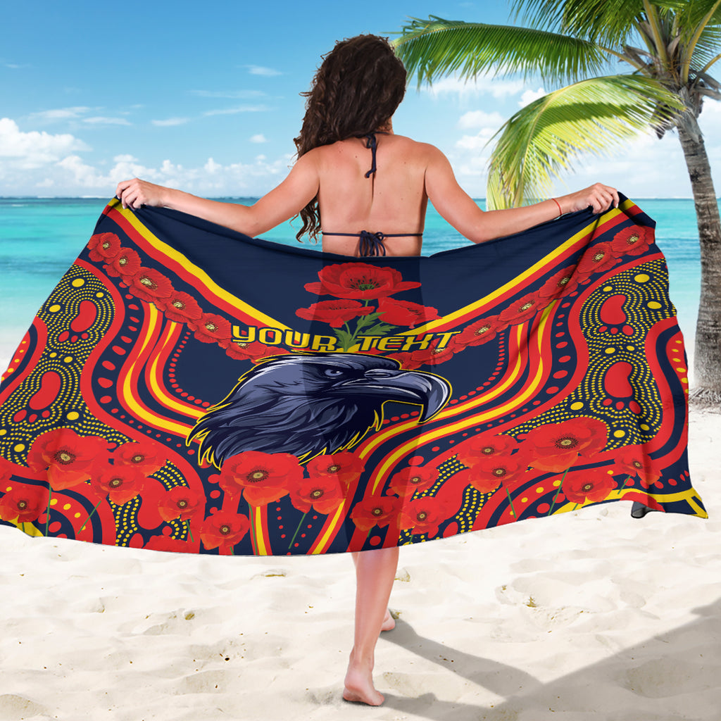 Custom Crows Football ANZAC Sarong Poppy Soldier With Aboriginal Dots Art