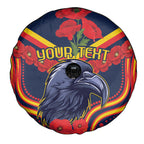 Custom Crows Football ANZAC Spare Tire Cover Poppy Soldier With Aboriginal Dots Art