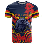 Custom Crows Football ANZAC T Shirt Poppy Soldier With Aboriginal Dots Art
