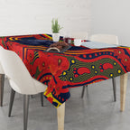 Custom Crows Football ANZAC Tablecloth Poppy Soldier With Aboriginal Dots Art