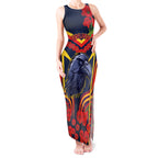 Custom Crows Football ANZAC Tank Maxi Dress Poppy Soldier With Aboriginal Dots Art