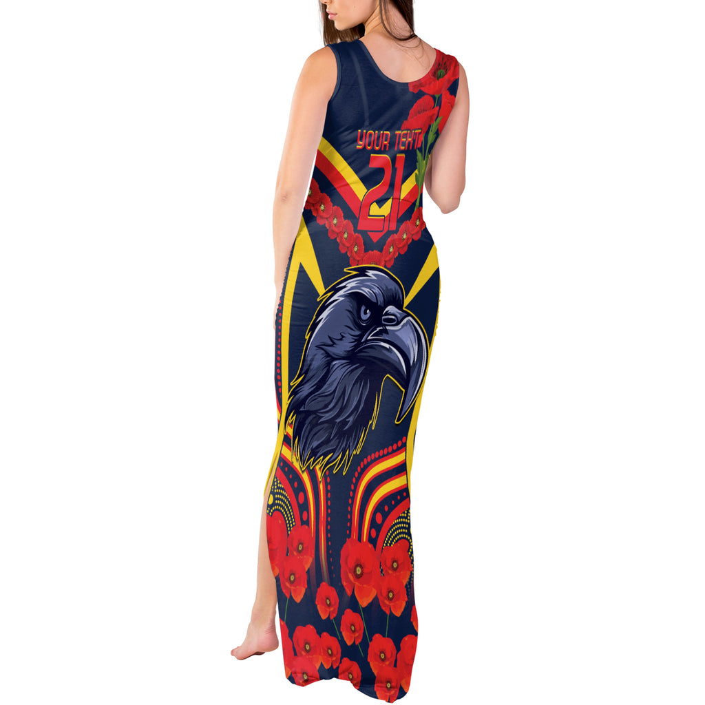 Custom Crows Football ANZAC Tank Maxi Dress Poppy Soldier With Aboriginal Dots Art
