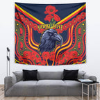 Custom Crows Football ANZAC Tapestry Poppy Soldier With Aboriginal Dots Art