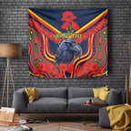 Custom Crows Football ANZAC Tapestry Poppy Soldier With Aboriginal Dots Art