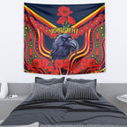 Custom Crows Football ANZAC Tapestry Poppy Soldier With Aboriginal Dots Art