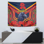 Custom Crows Football ANZAC Tapestry Poppy Soldier With Aboriginal Dots Art