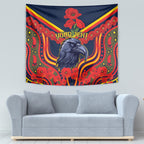 Custom Crows Football ANZAC Tapestry Poppy Soldier With Aboriginal Dots Art