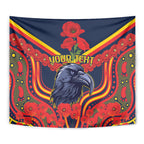 Custom Crows Football ANZAC Tapestry Poppy Soldier With Aboriginal Dots Art