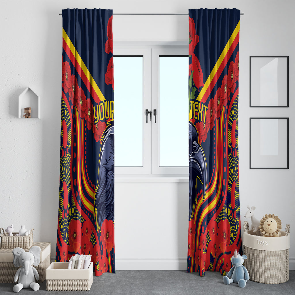 Custom Crows Football ANZAC Window Curtain Poppy Soldier With Aboriginal Dots Art
