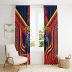 Custom Crows Football ANZAC Window Curtain Poppy Soldier With Aboriginal Dots Art